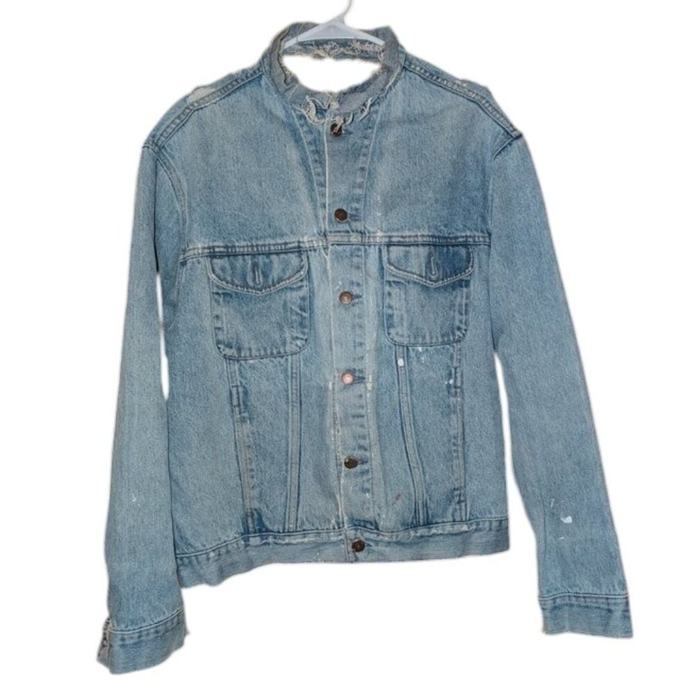 *3 FOR $9* Gap Deconstructed Denim Vintage Medium Wash Distressed Jean Jacket